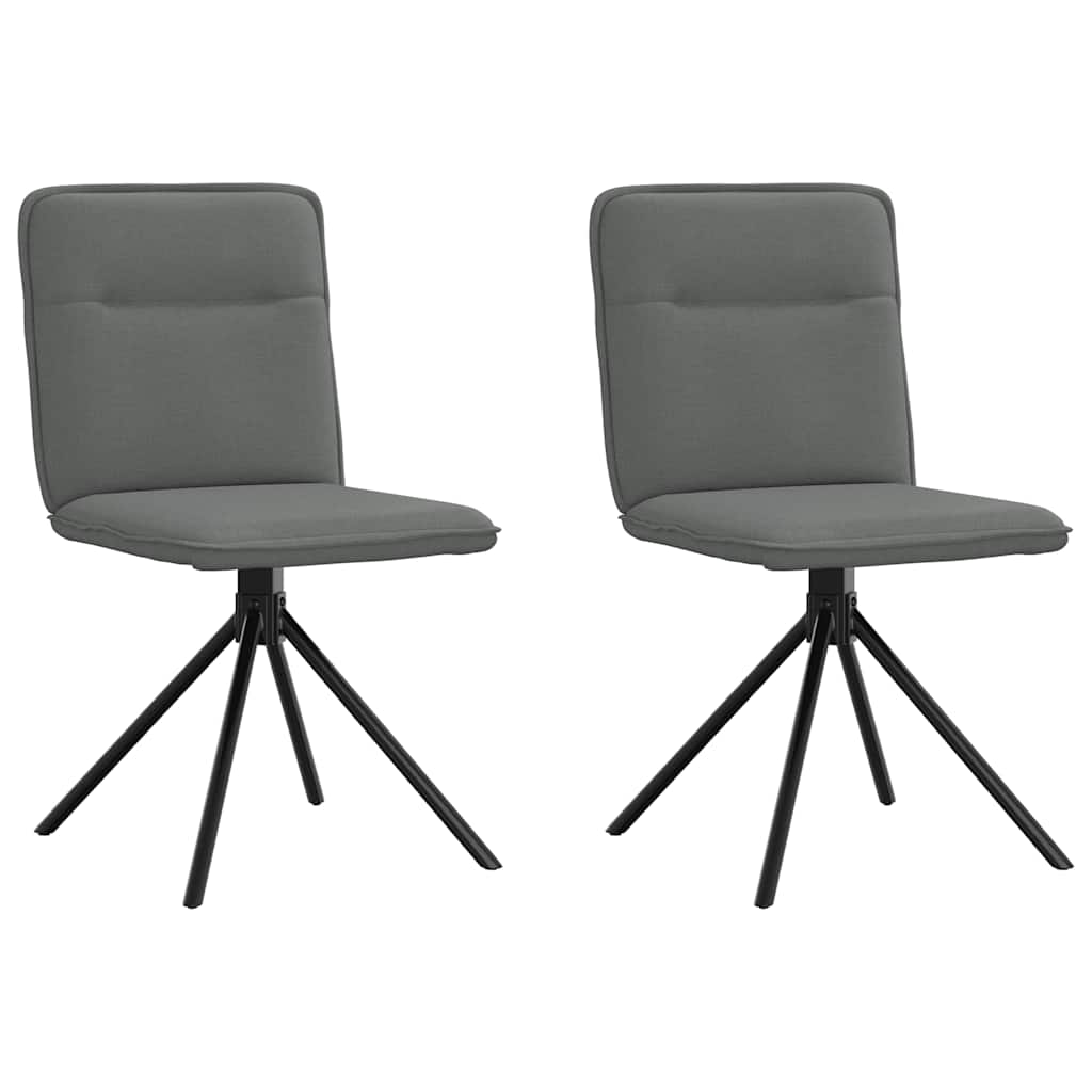 Chaises à manger lot de 2 gris foncé tissu Chaises de cuisine vidaXL