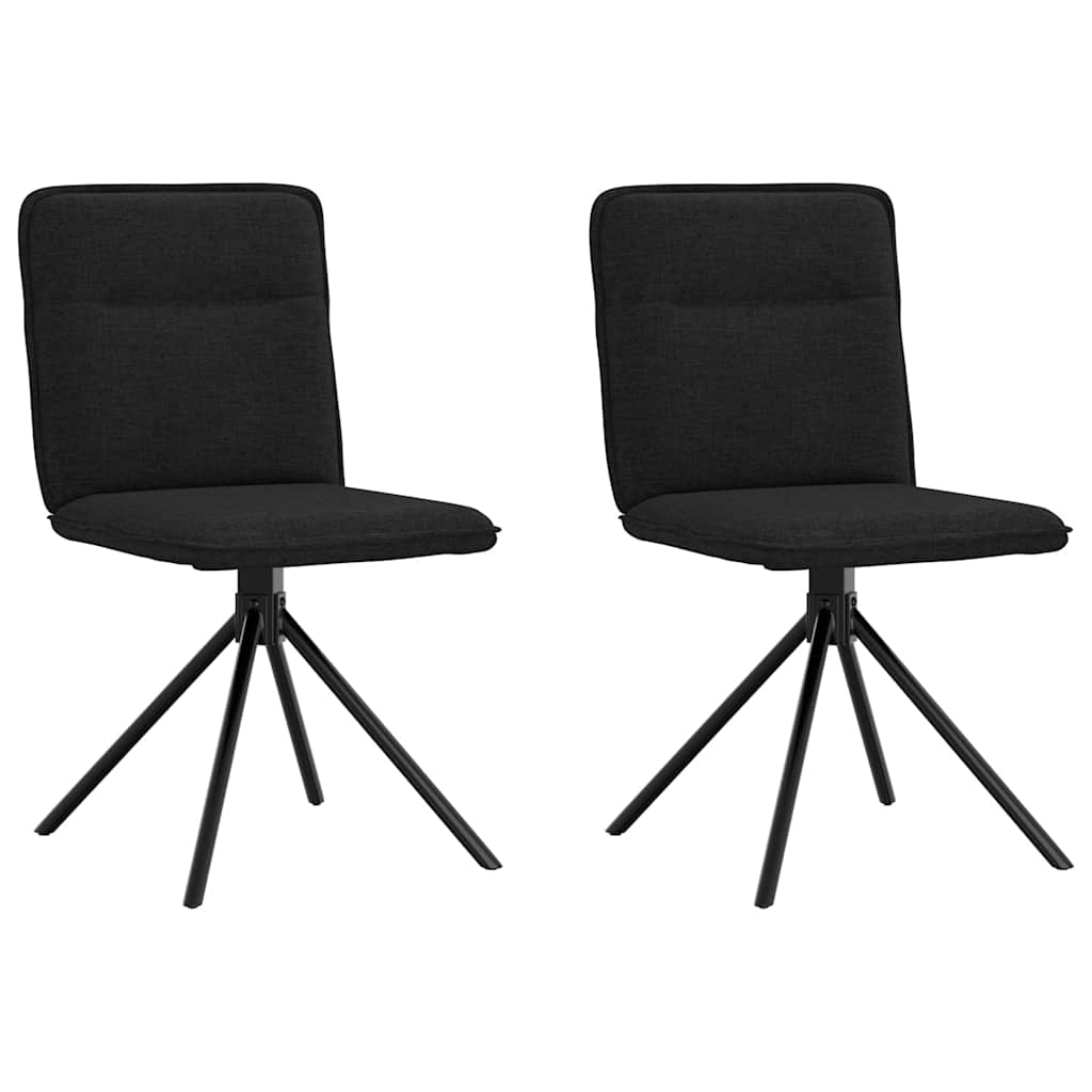 Chaises à manger lot de 2 noir tissu Chaises de cuisine vidaXL