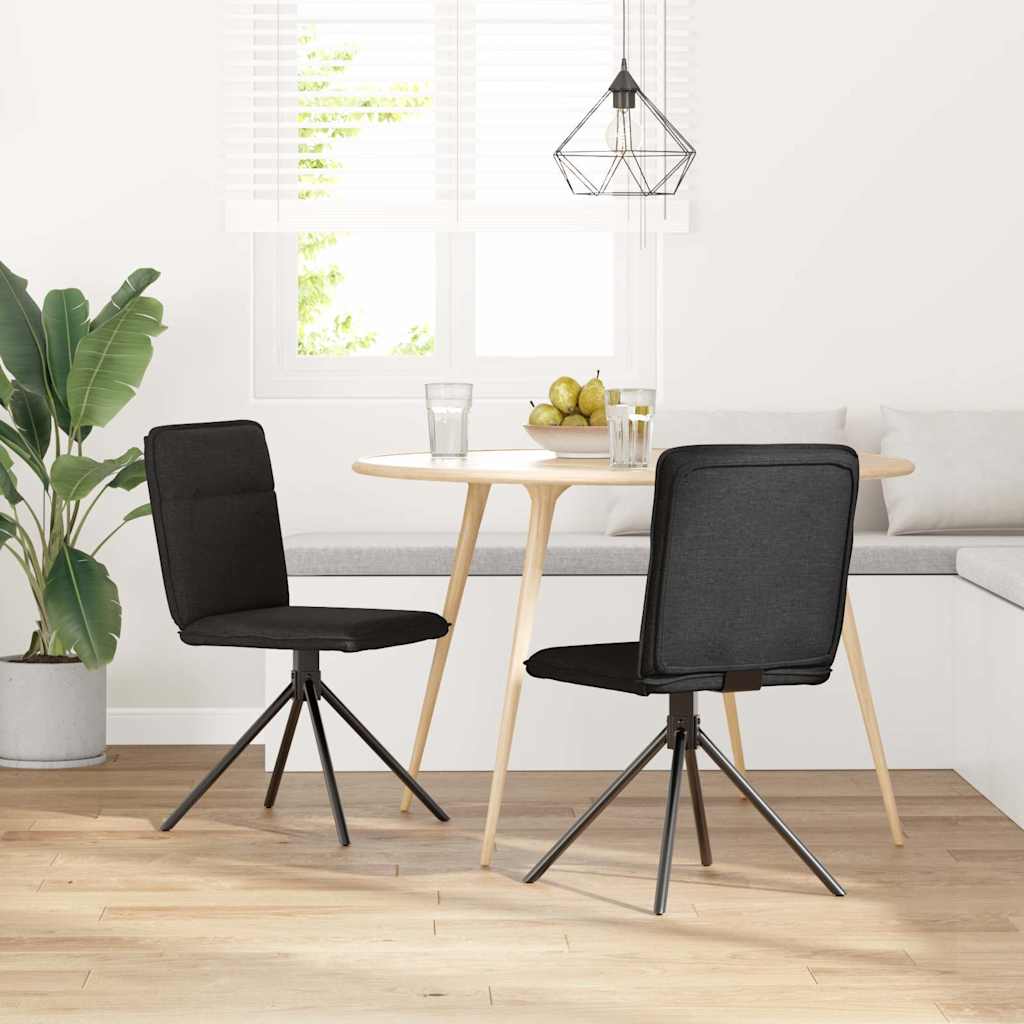 Chaises à manger lot de 2 noir tissu Chaises de cuisine vidaXL