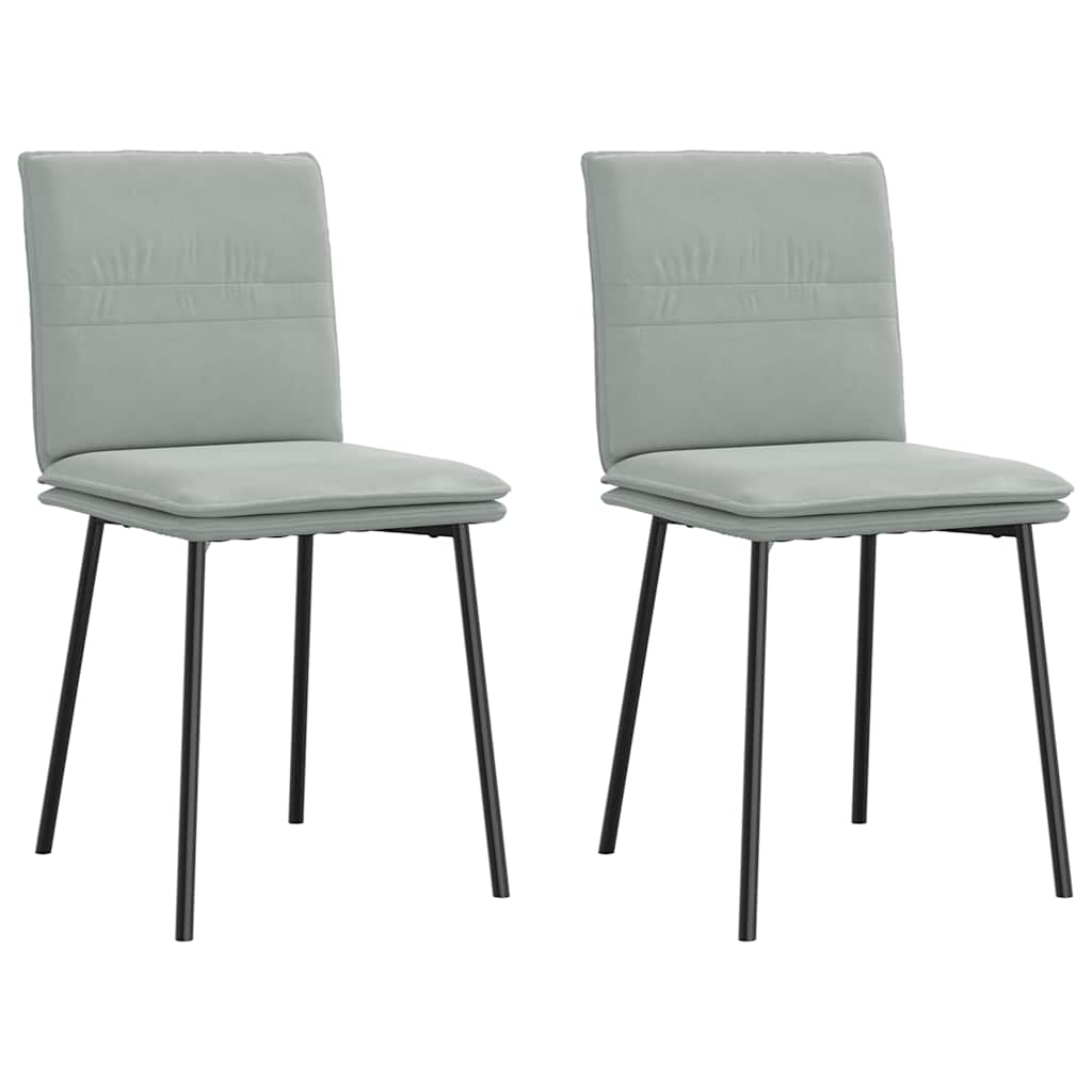 Chaises à manger lot de 2 Gris clair Velours Chaises de cuisine vidaXL