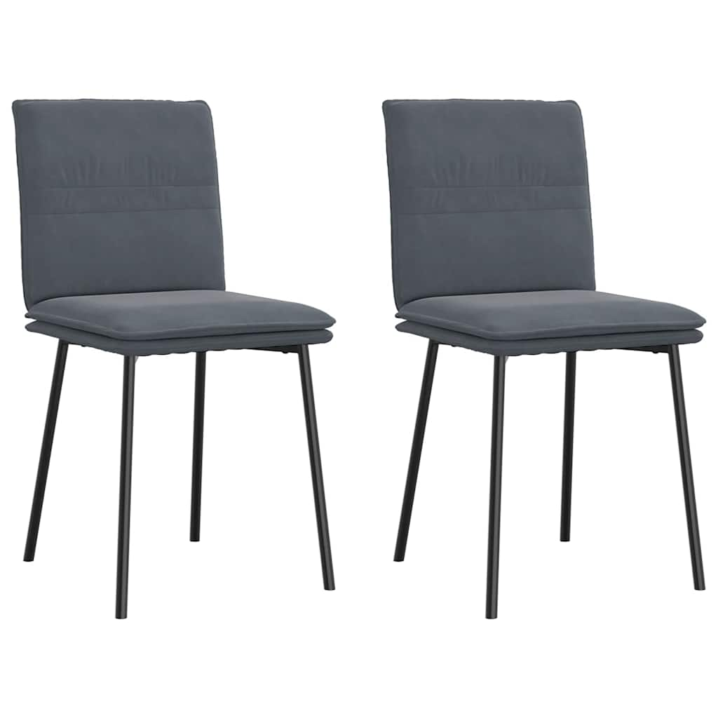 Chaises à manger lot de 2 Gris foncé Velours Chaises de cuisine vidaXL