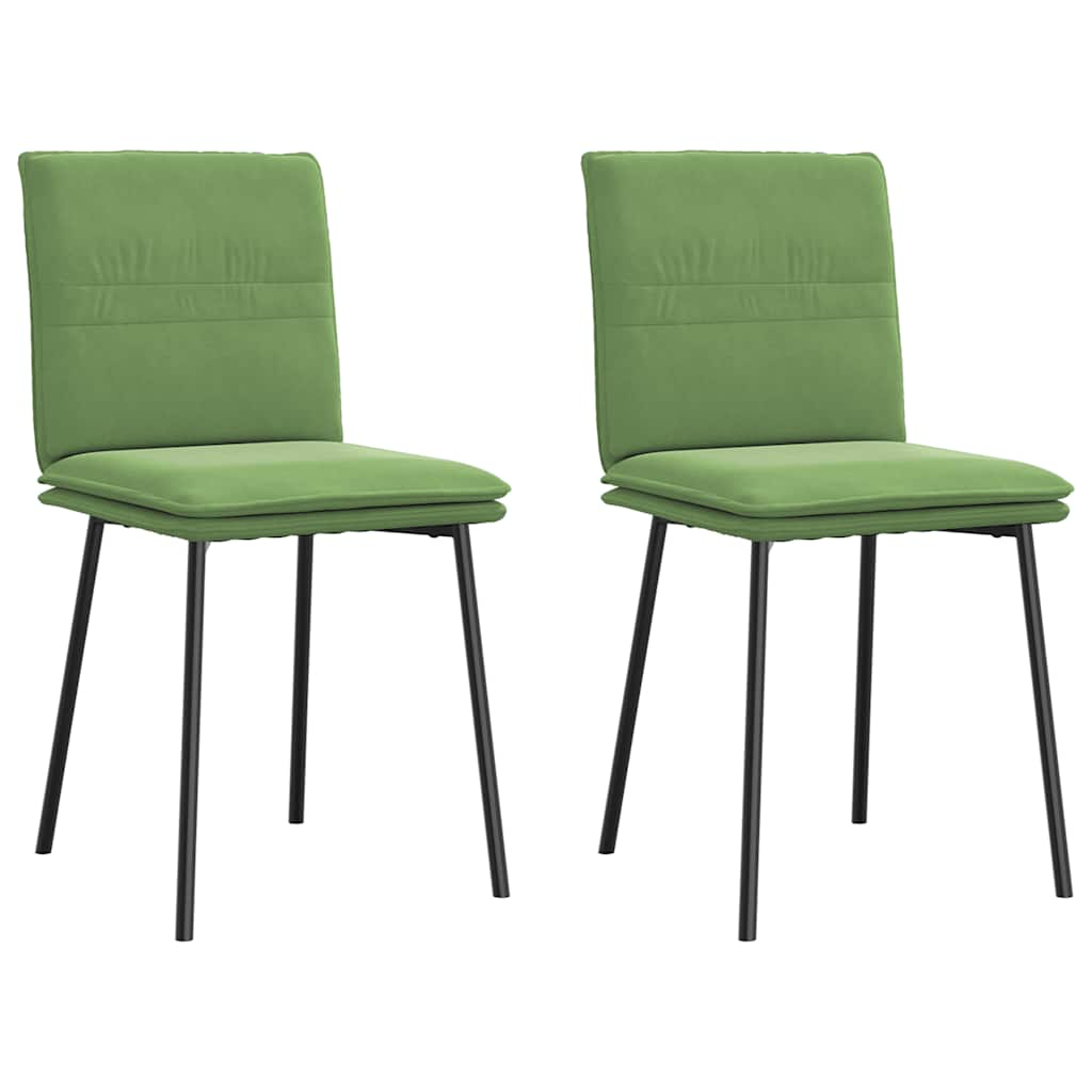 Chaises à manger lot de 2 Vert clair Velours Chaises de cuisine vidaXL