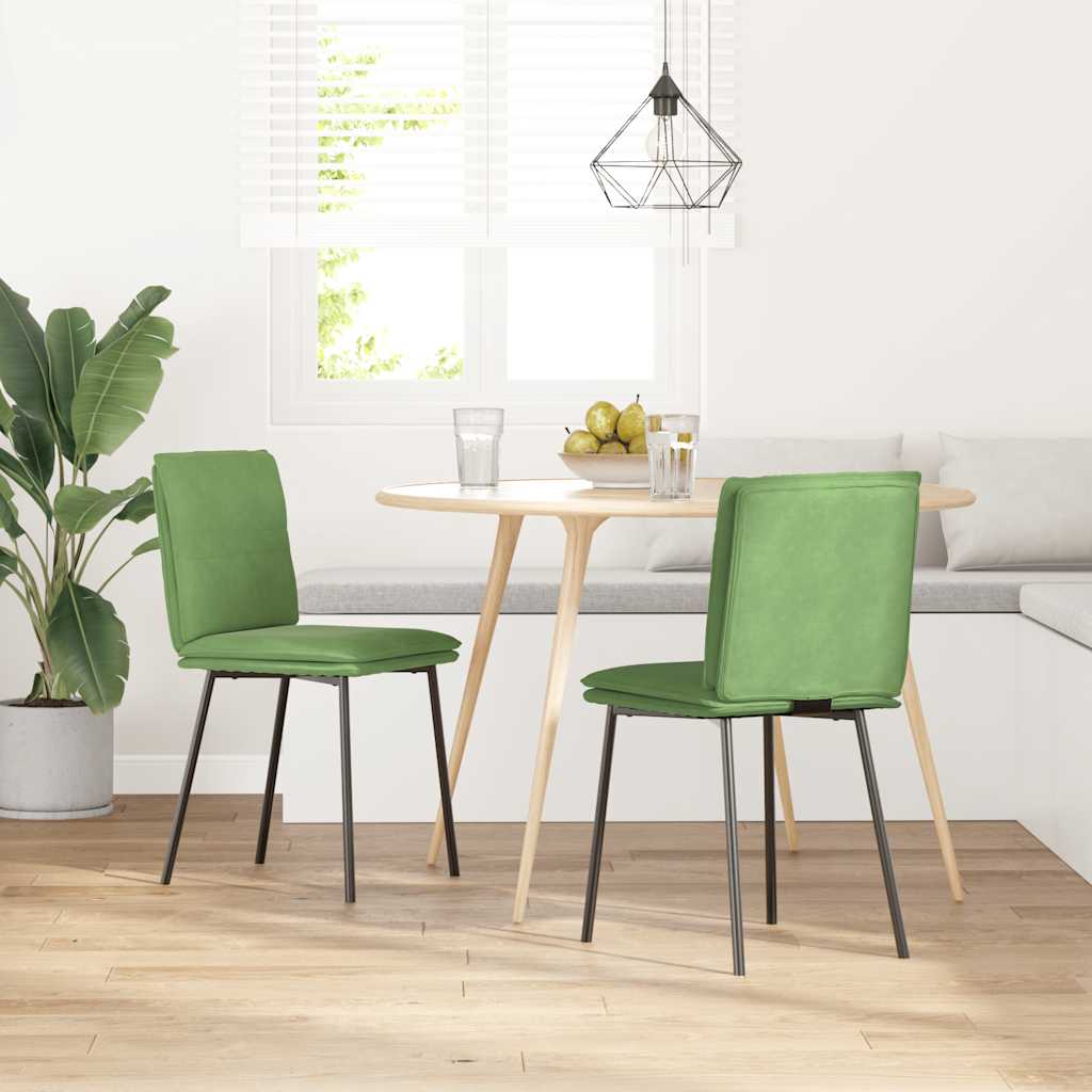 Chaises à manger lot de 2 Vert clair Velours Chaises de cuisine vidaXL