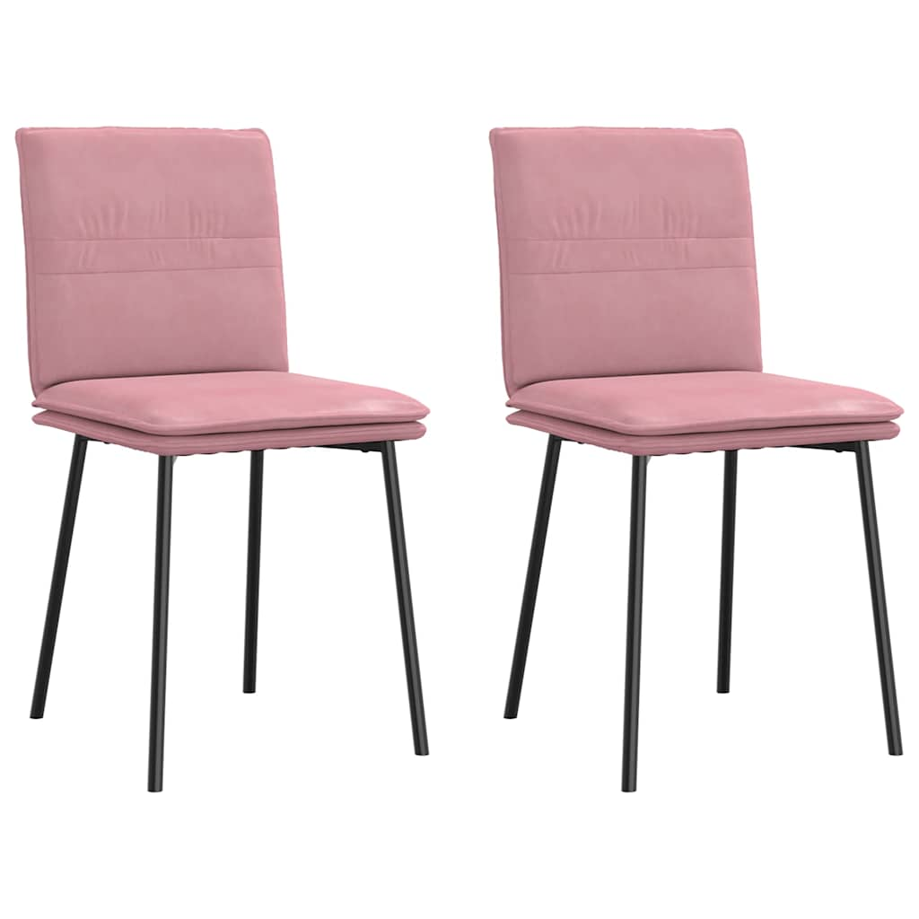 Chaises à manger lot de 2 Rose Velours Chaises de cuisine vidaXL