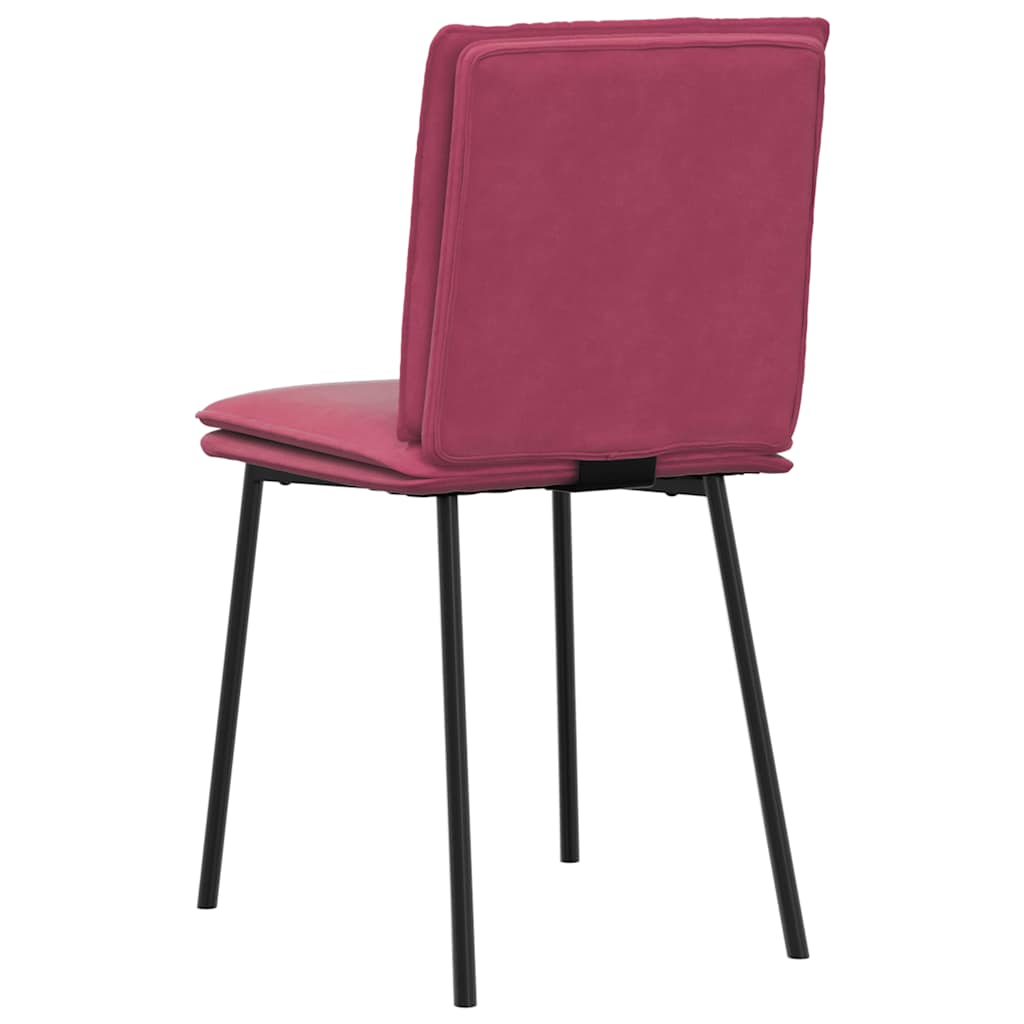 Chaises à manger lot de 2 Rouge bordeaux Velours Chaises de cuisine vidaXL