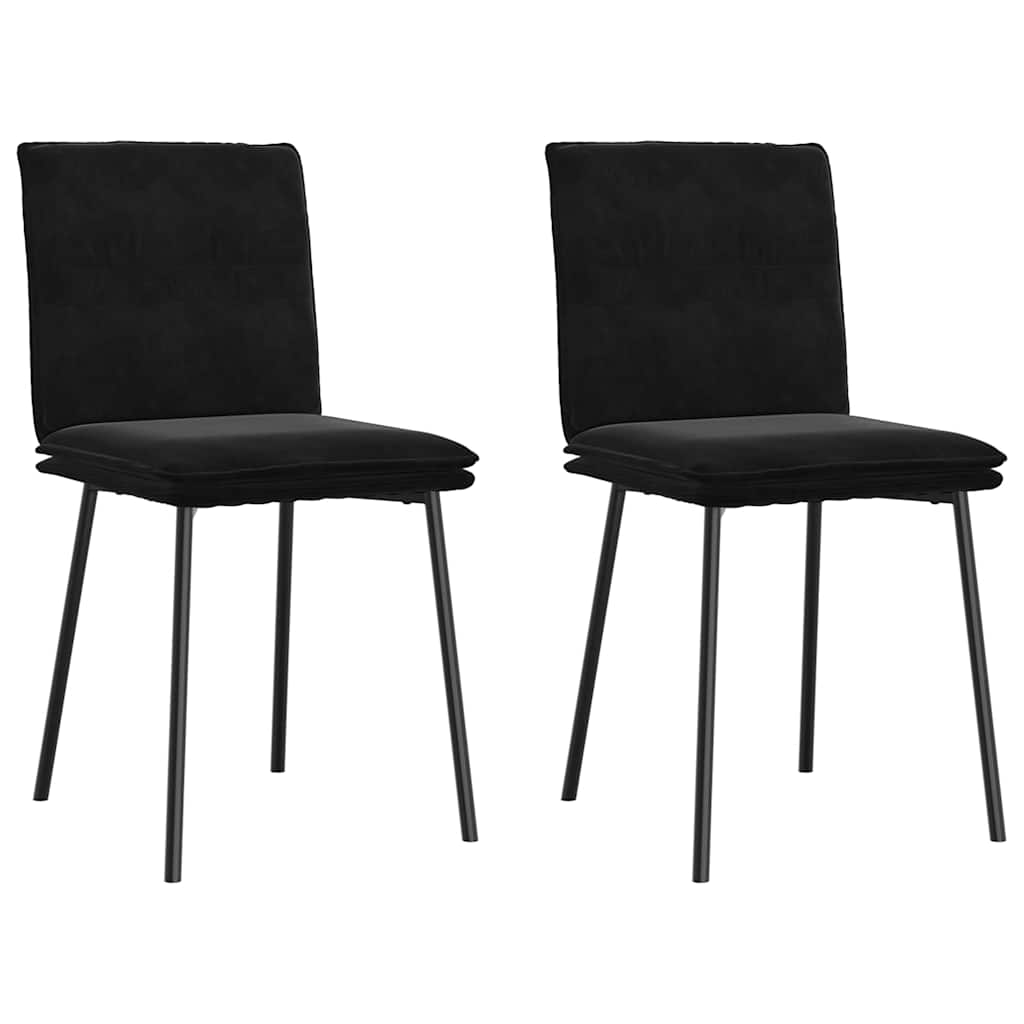 Chaises à manger lot de 2 Noir Velours Chaises de cuisine vidaXL