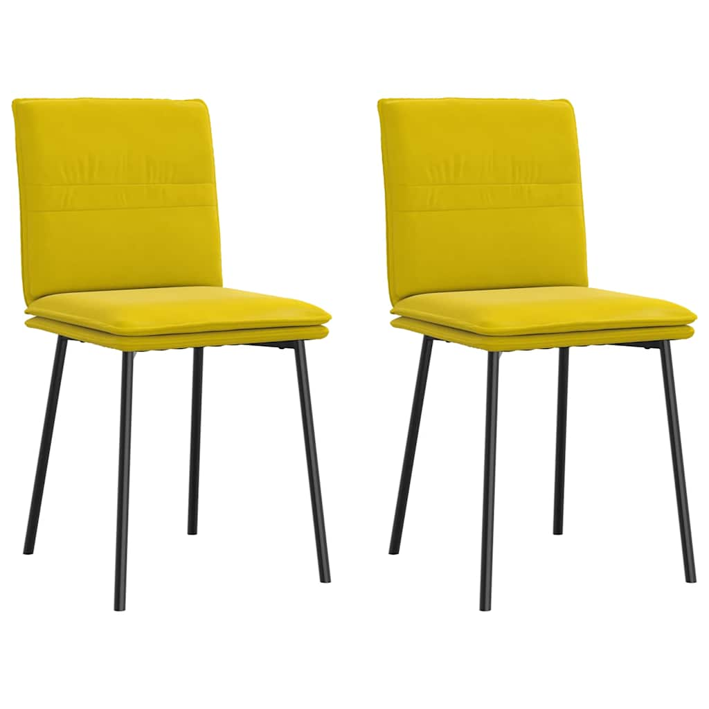 Chaises à manger lot de 2 Jaune Velours Chaises de cuisine vidaXL