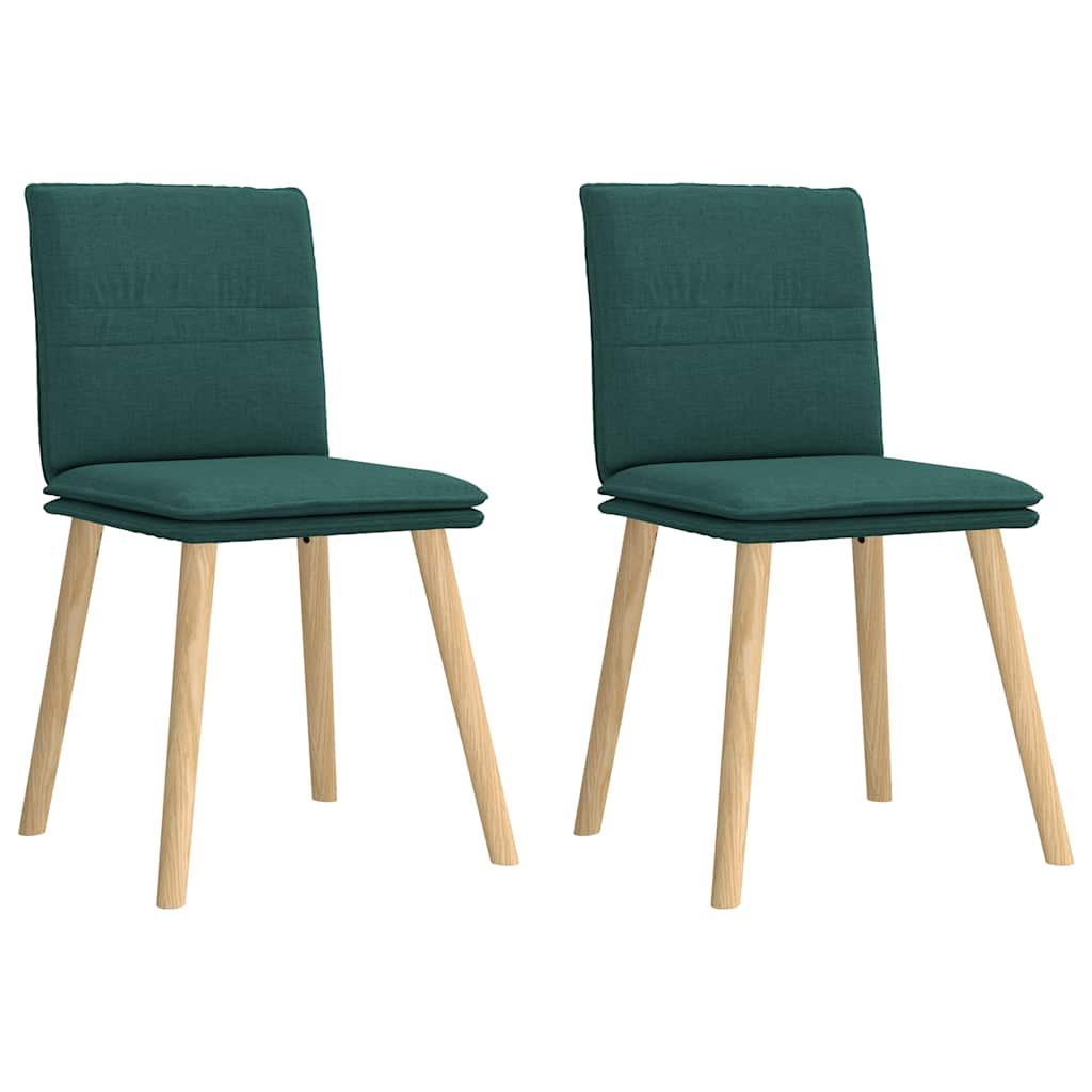 Chaises à manger lot de 2 vert foncé tissu Chaises de cuisine vidaXL