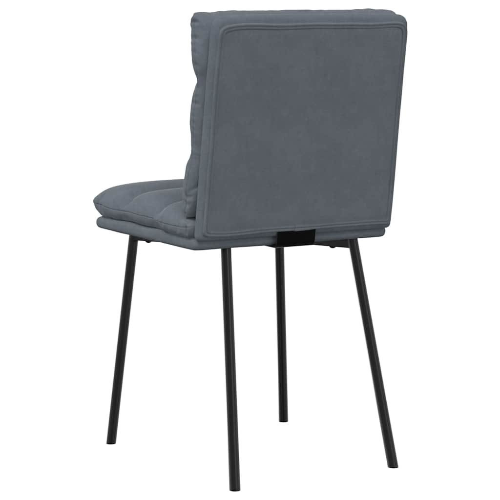 Chaises à manger lot de 2 Gris foncé Velours Chaises de cuisine vidaXL