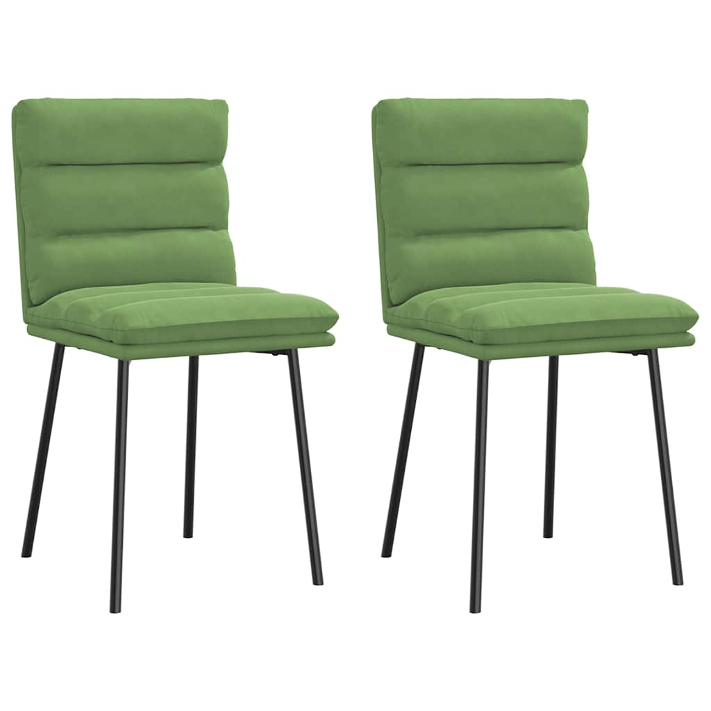 Chaises à manger lot de 2 Vert clair Velours Chaises de cuisine vidaXL