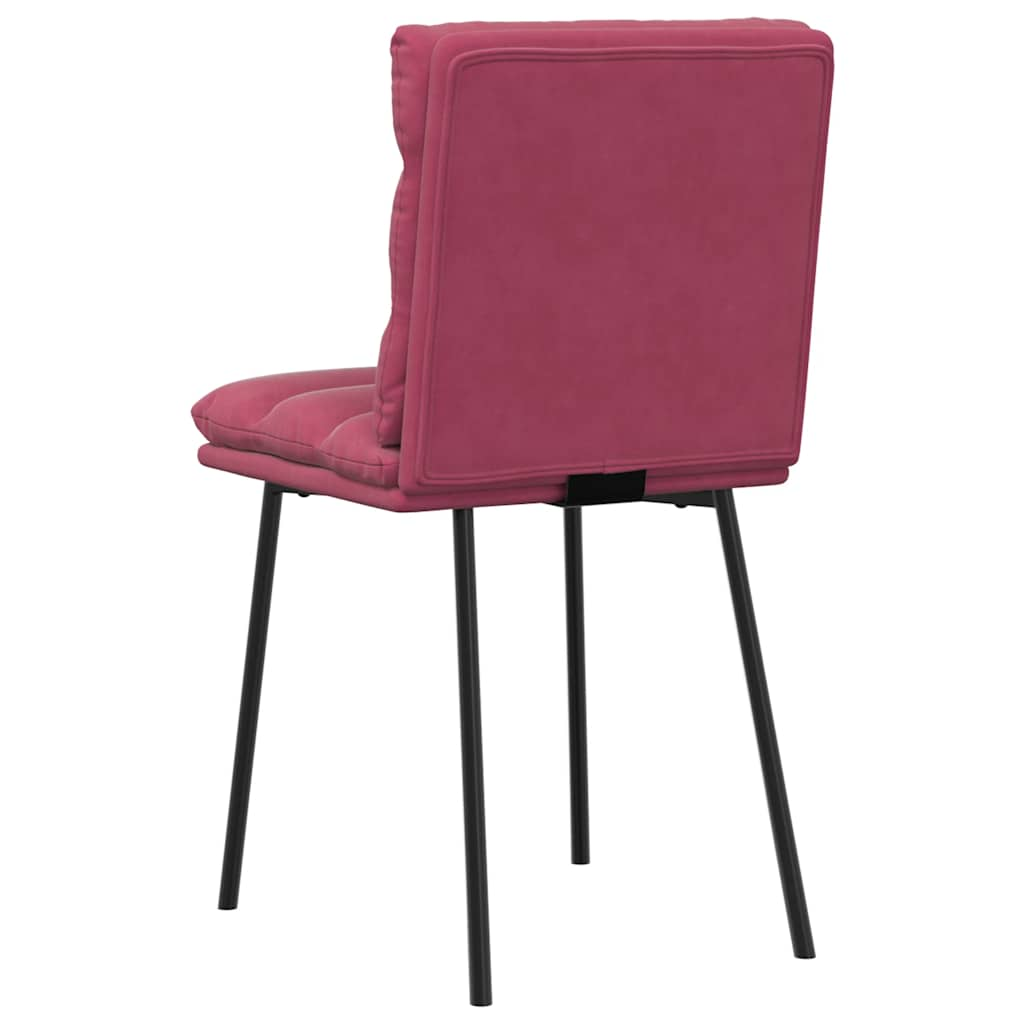 Chaises à manger lot de 2 Rouge bordeaux Velours Chaises de cuisine vidaXL