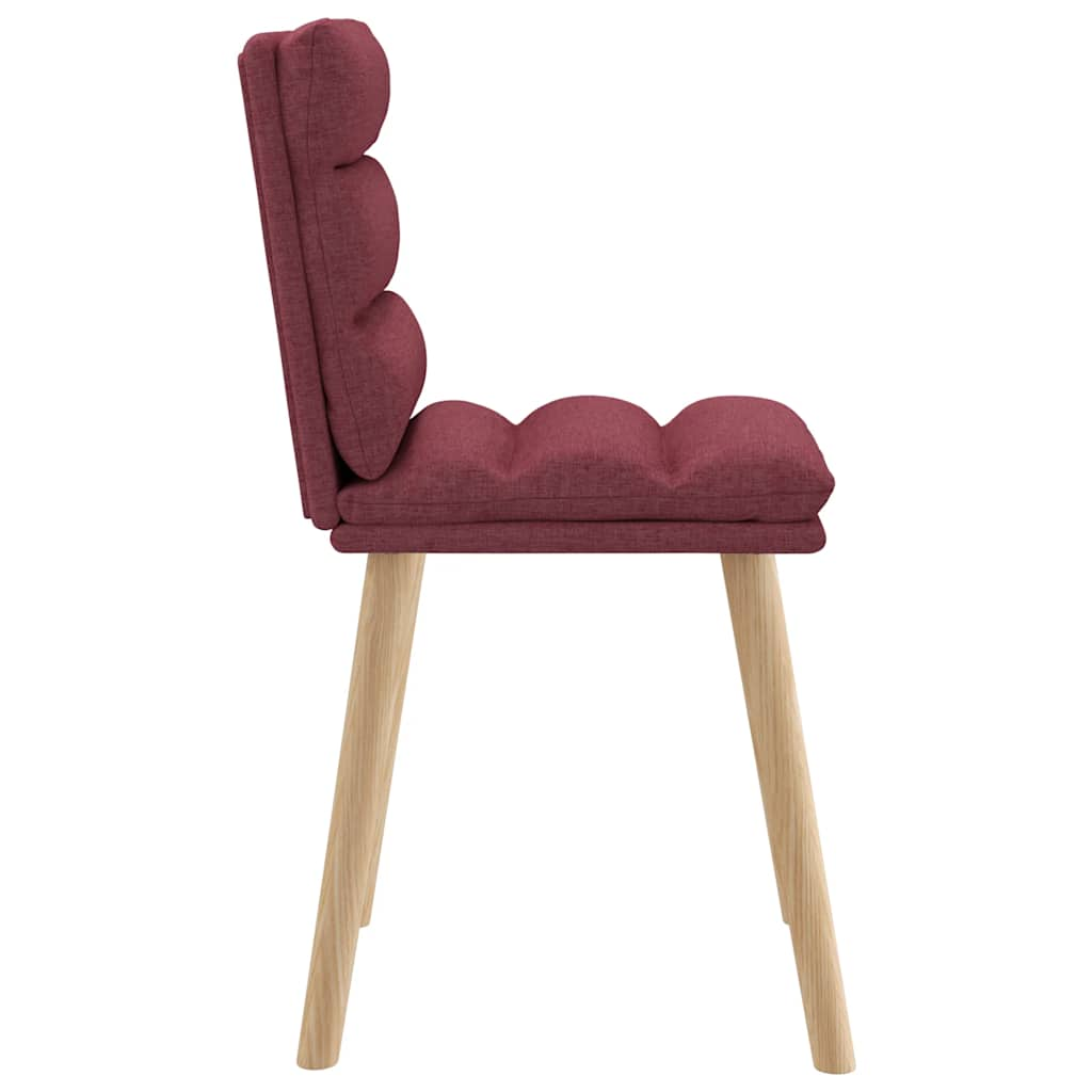 Chaises à manger lot de 2 rouge bordeaux tissu Chaises de cuisine vidaXL