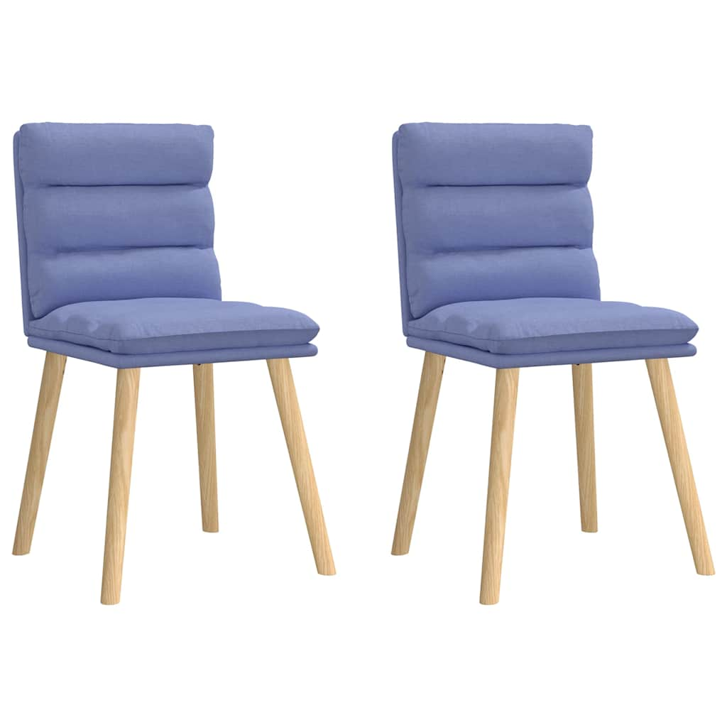 Chaises à manger lot de 2 bleu jean tissu Chaises de cuisine vidaXL