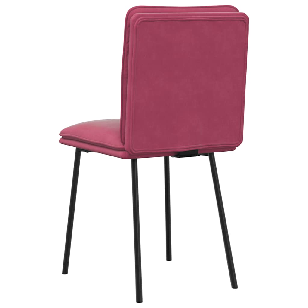 Chaises à manger lot de 2 Rouge bordeaux Velours Chaises de cuisine vidaXL