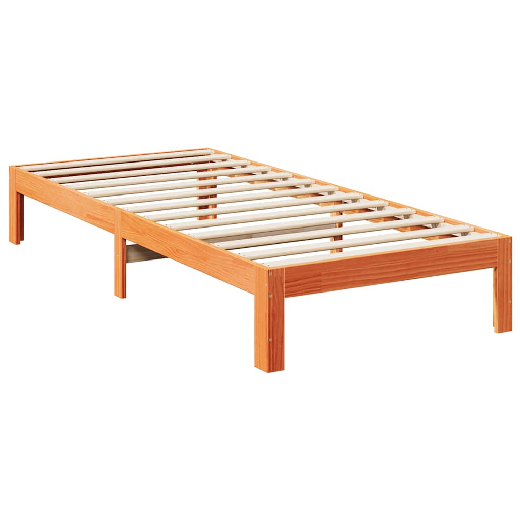 Cadre de lit sans matelas cire marron 80x200 cm bois pin massif Lits & cadres de lit vidaXL