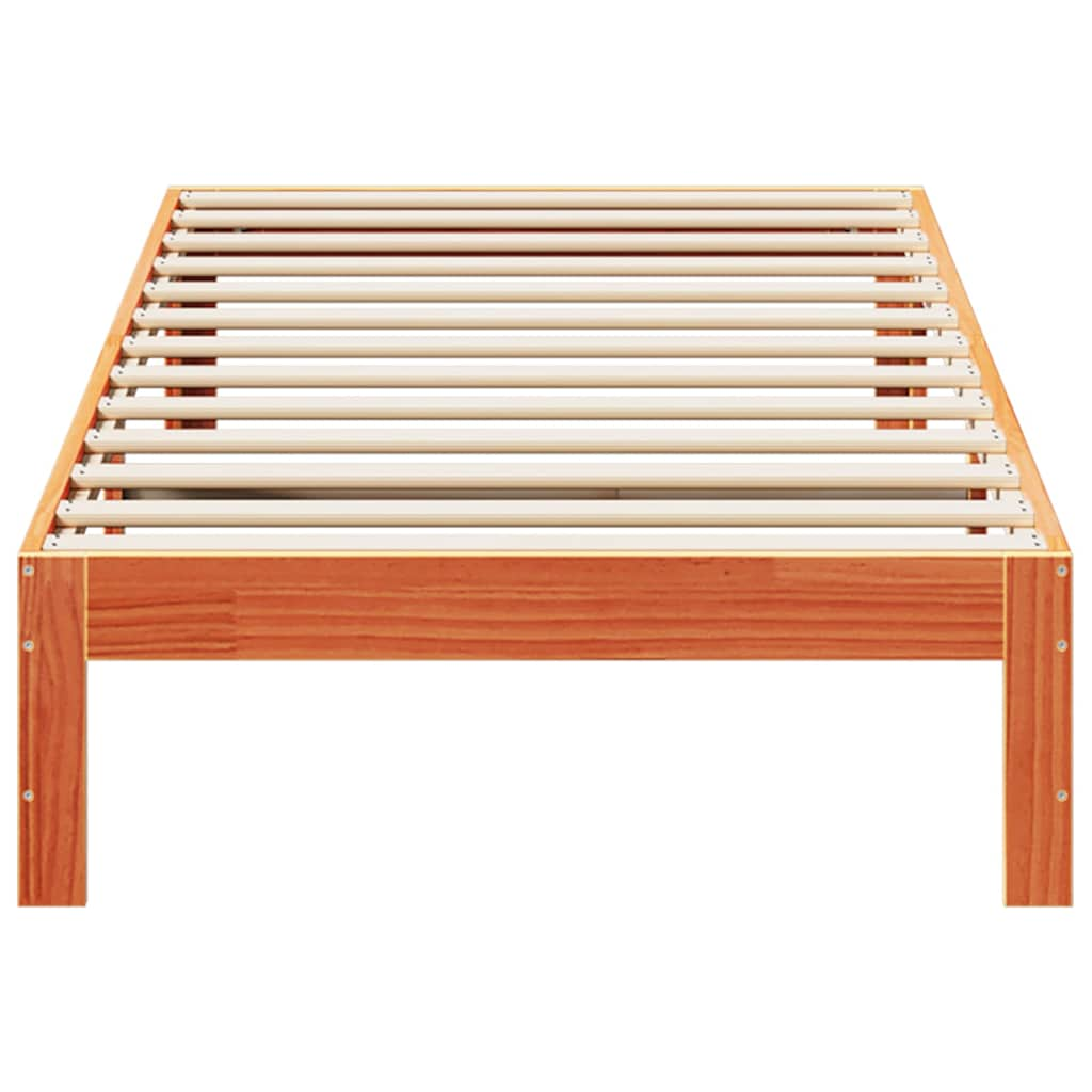 Cadre de lit sans matelas cire marron 80x200 cm bois pin massif Lits & cadres de lit vidaXL