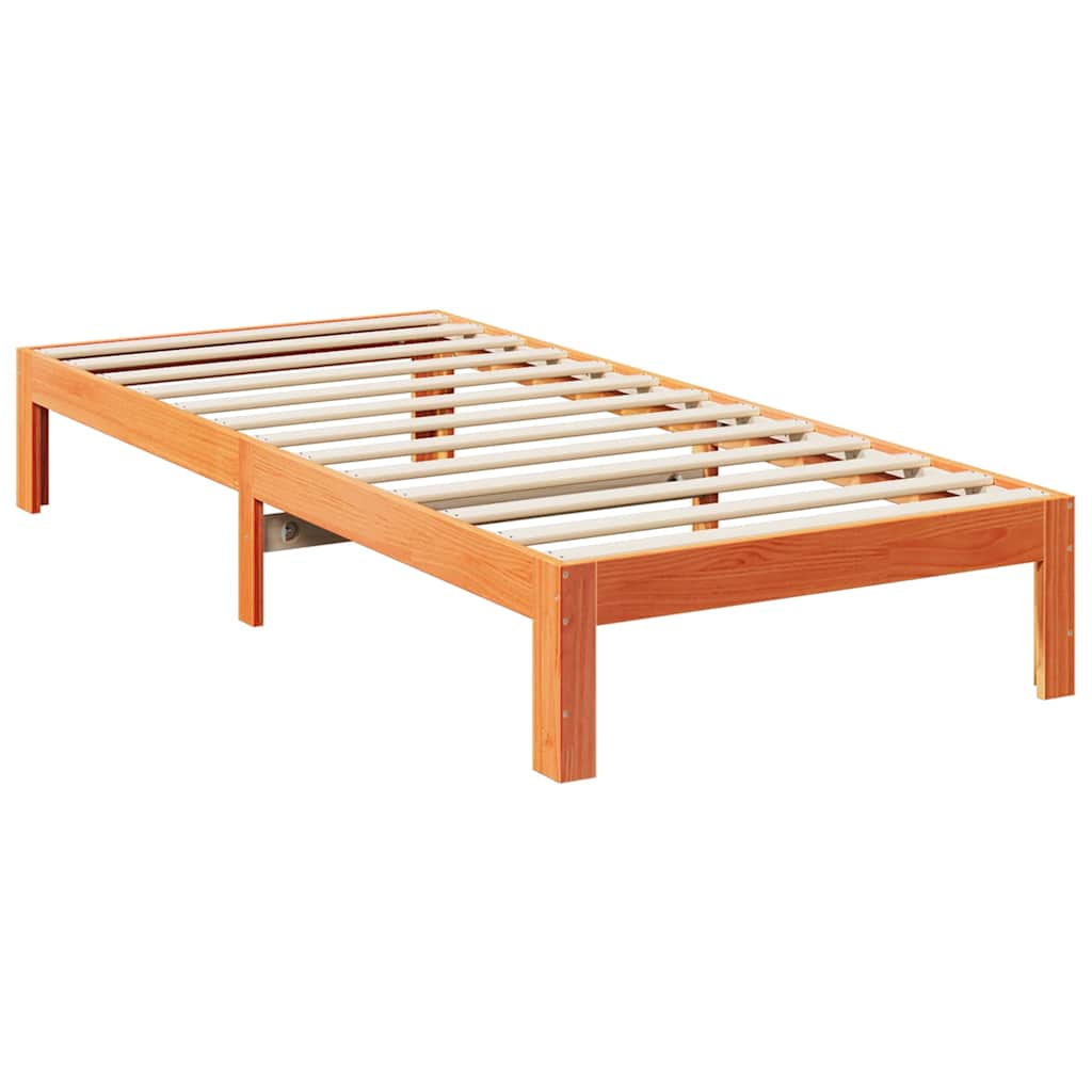 Cadre de lit sans matelas cire marron 80x200 cm bois pin massif Lits & cadres de lit vidaXL