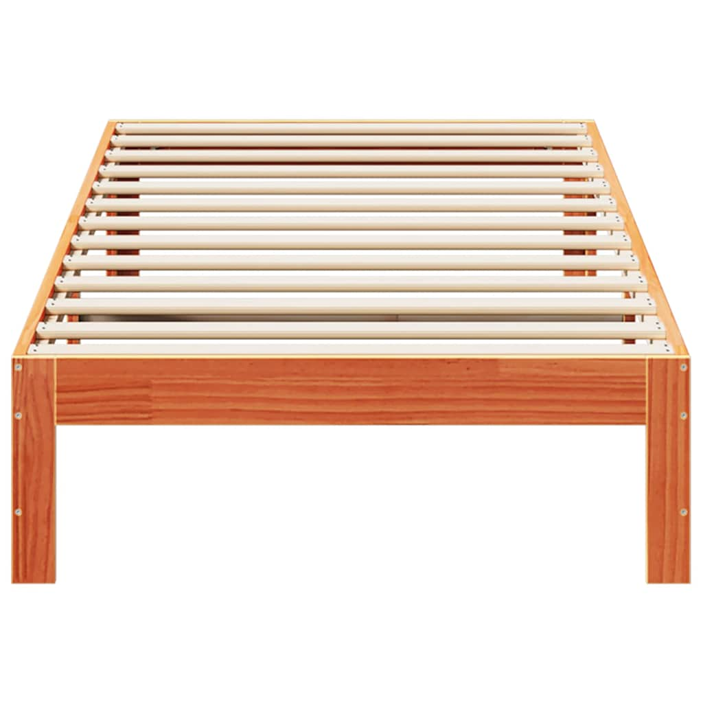 Cadre de lit sans matelas cire marron 90x200 cm bois pin massif Lits & cadres de lit vidaXL