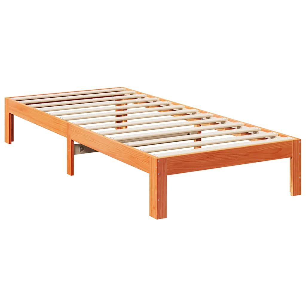 Cadre de lit sans matelas cire marron 90x200 cm bois pin massif Lits & cadres de lit vidaXL