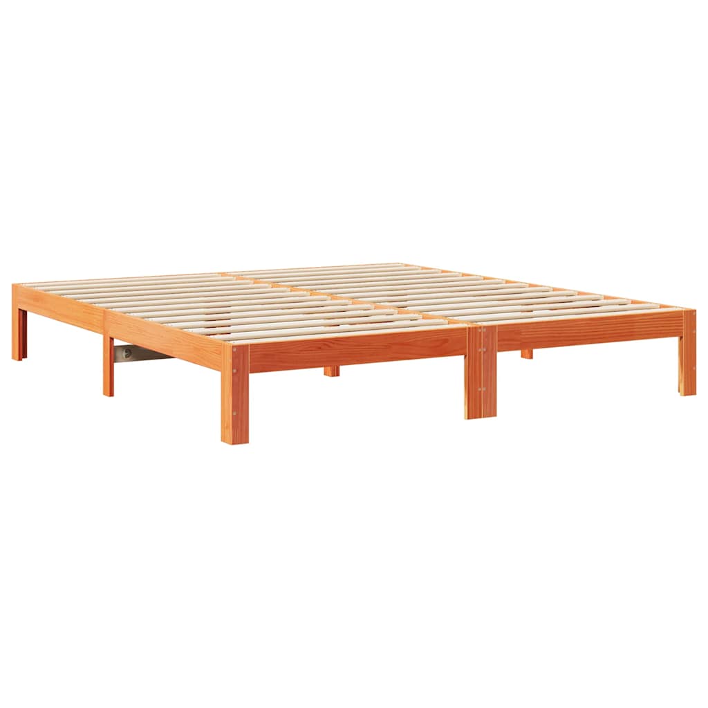 Cadre de lit sans matelas cire marron 180x200cm bois pin massif Lits & cadres de lit vidaXL