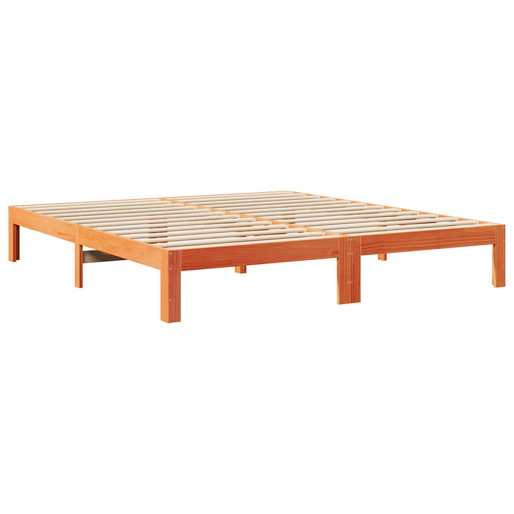 Cadre de lit sans matelas cire marron 180x200cm bois pin massif Lits & cadres de lit vidaXL