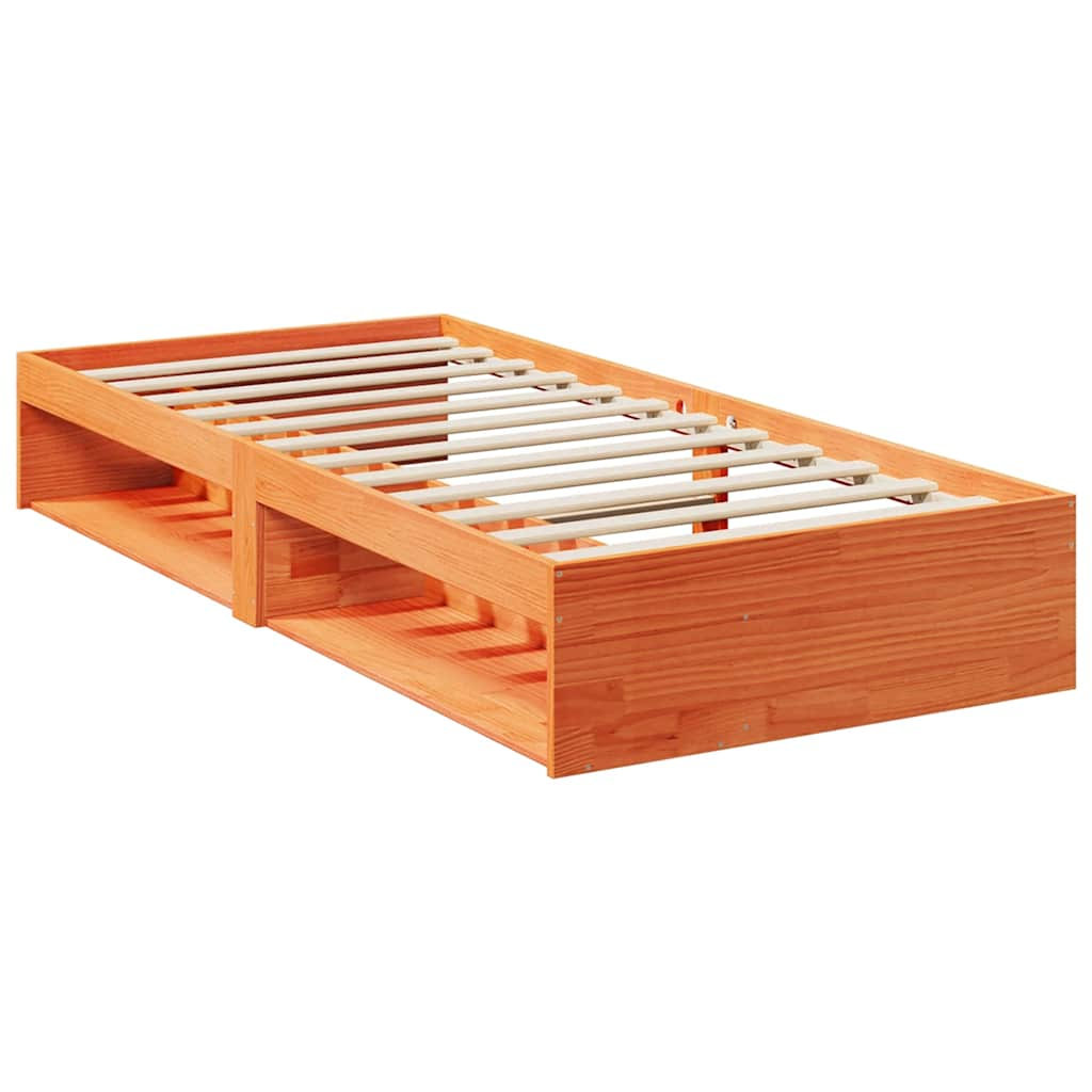 Lit de jour sans matelas cire marron 100x200 cm pin massif Lits & cadres de lit vidaXL