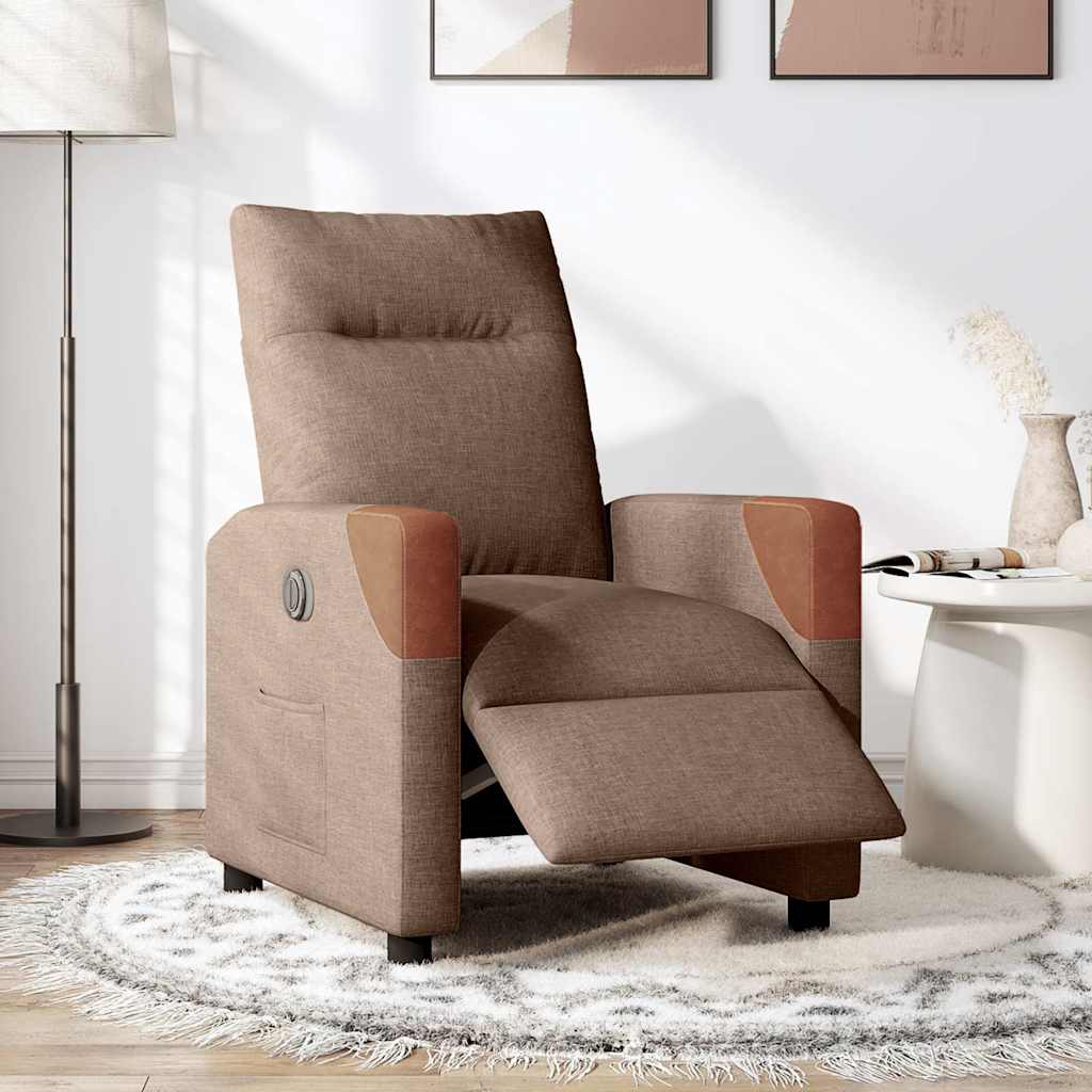 Fauteuil inclinable électrique Marron Tissu Fauteuils vidaXL