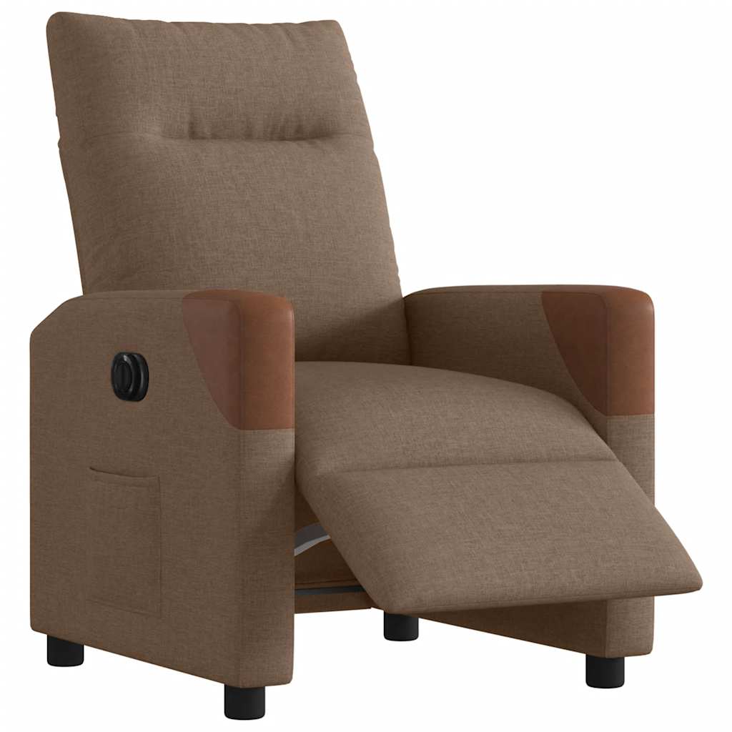 Fauteuil inclinable électrique Marron Tissu Fauteuils vidaXL