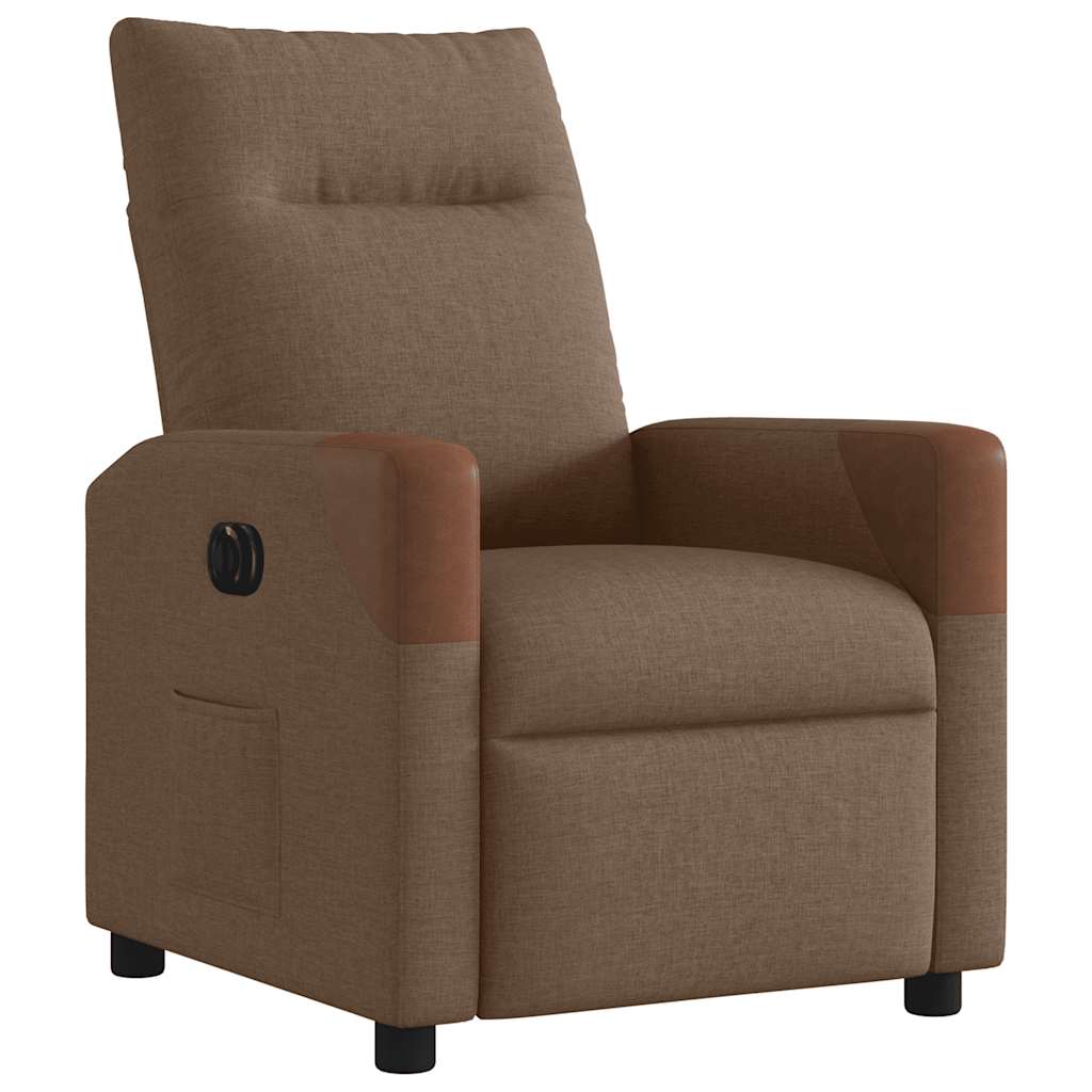 Fauteuil inclinable électrique Marron Tissu Fauteuils vidaXL