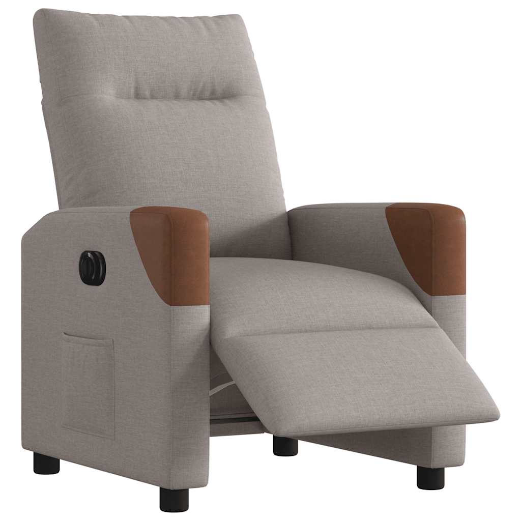 Fauteuil inclinable électrique Taupe Tissu Fauteuils vidaXL