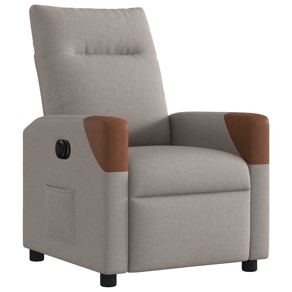 Fauteuil inclinable électrique Taupe Tissu Fauteuils vidaXL