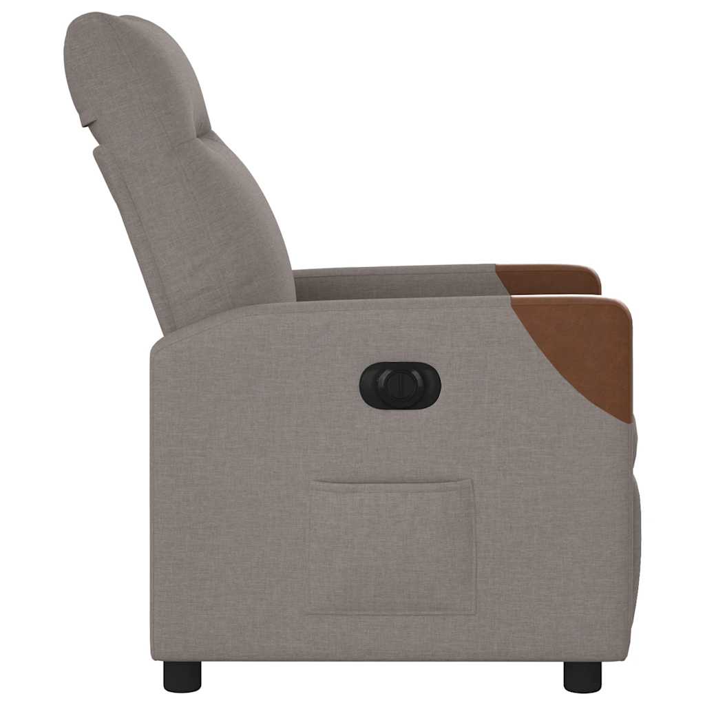 Fauteuil inclinable électrique Taupe Tissu Fauteuils vidaXL