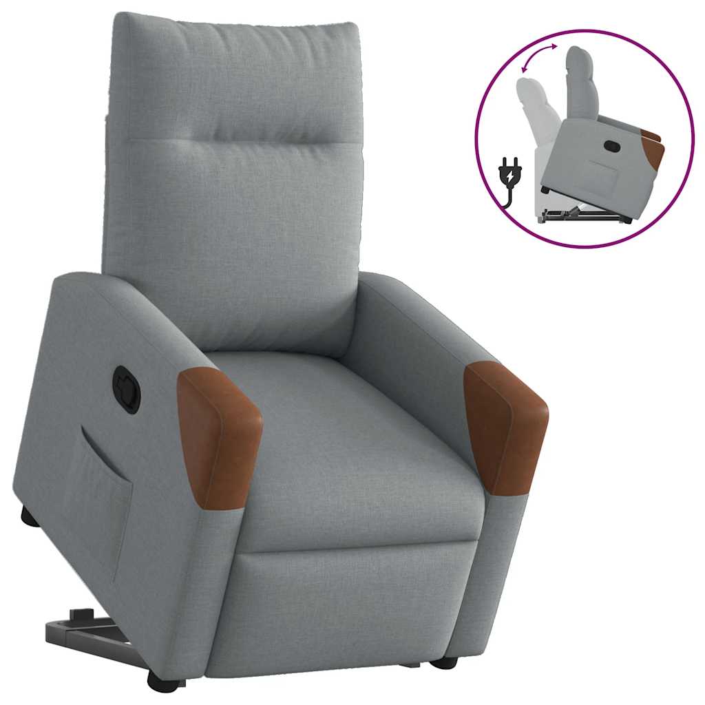 Fauteuil inclinable Gris clair Tissu Fauteuils vidaXL