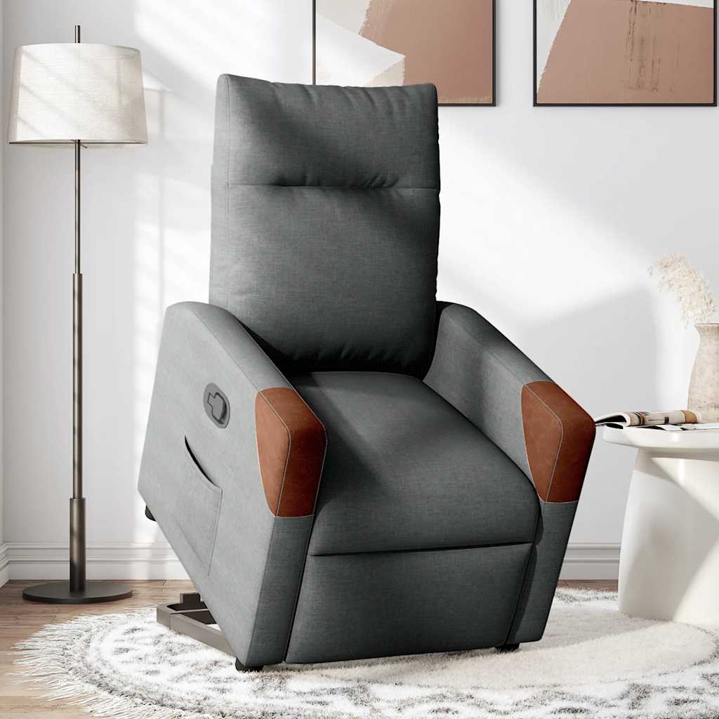 Fauteuil inclinable Gris foncé Tissu Fauteuils vidaXL