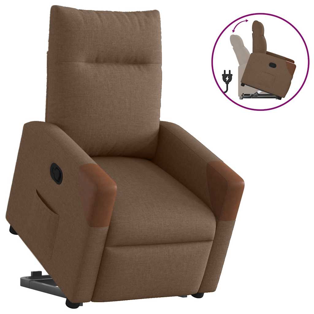 Fauteuil inclinable Marron Tissu Fauteuils vidaXL