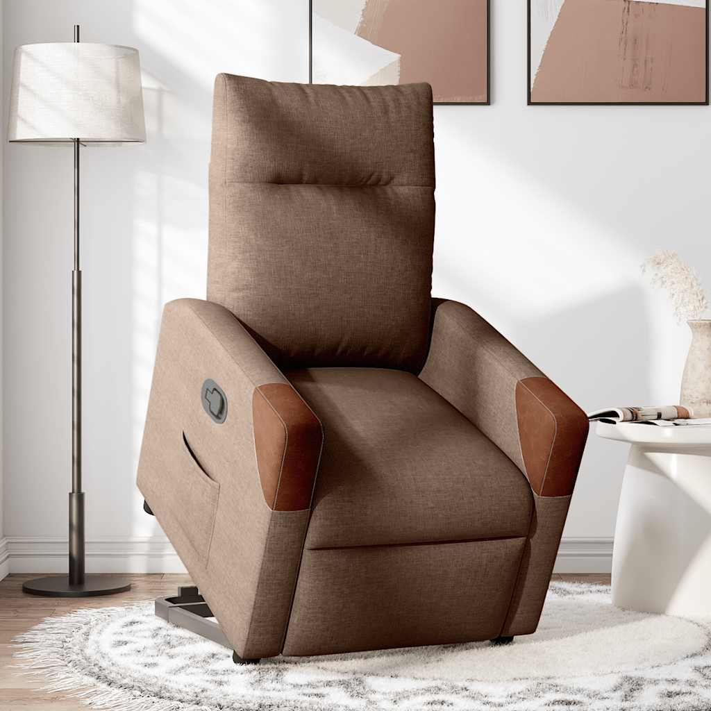 Fauteuil inclinable Marron Tissu Fauteuils vidaXL