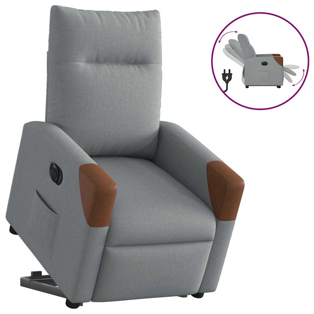 Fauteuil inclinable électrique gris clair tissu Fauteuils vidaXL