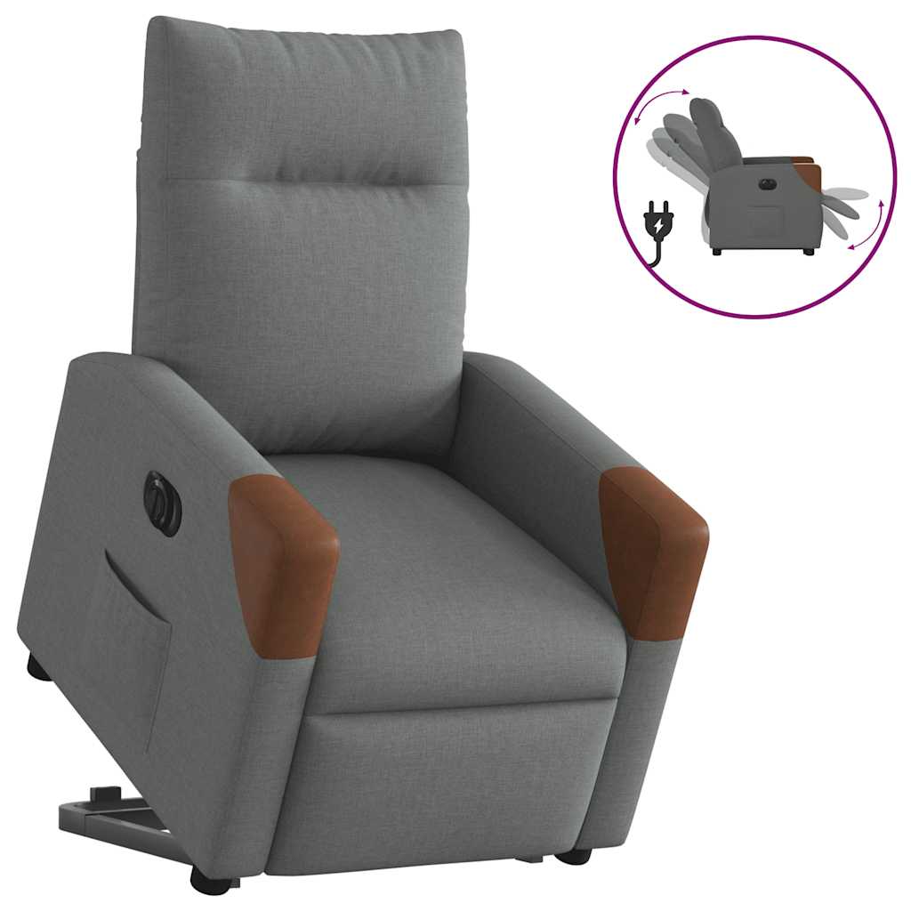 Fauteuil inclinable électrique gris foncé tissu Fauteuils vidaXL