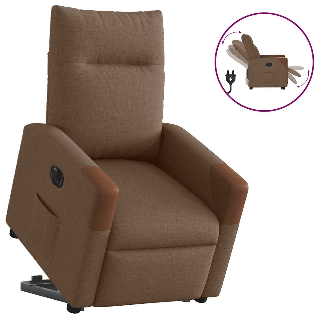 Fauteuil inclinable électrique marron tissu Fauteuils vidaXL