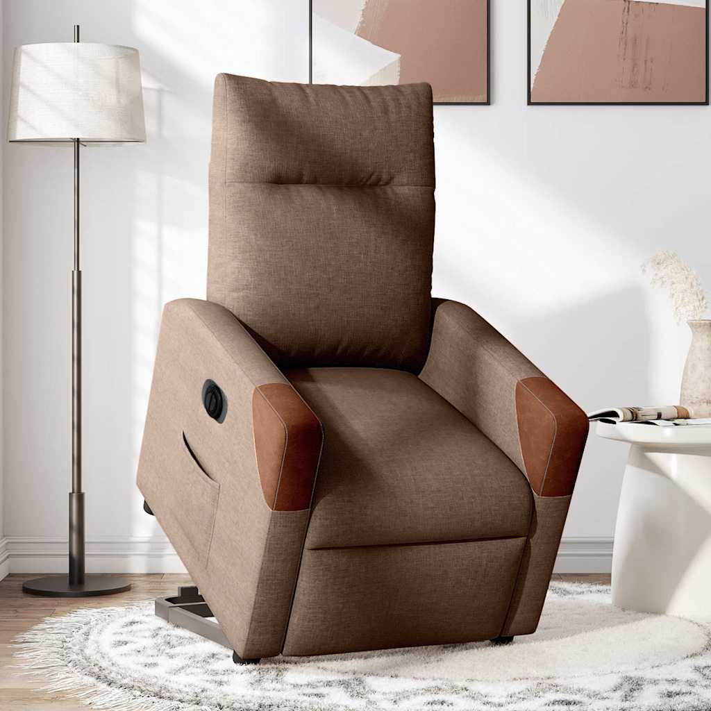 Fauteuil inclinable électrique marron tissu Fauteuils vidaXL