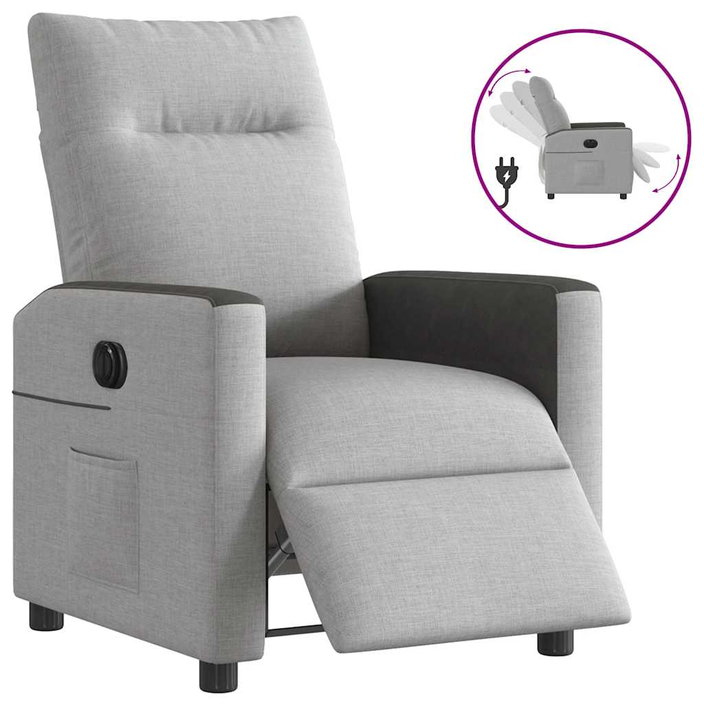 Fauteuil inclinable électrique gris nuage tissu Fauteuils vidaXL