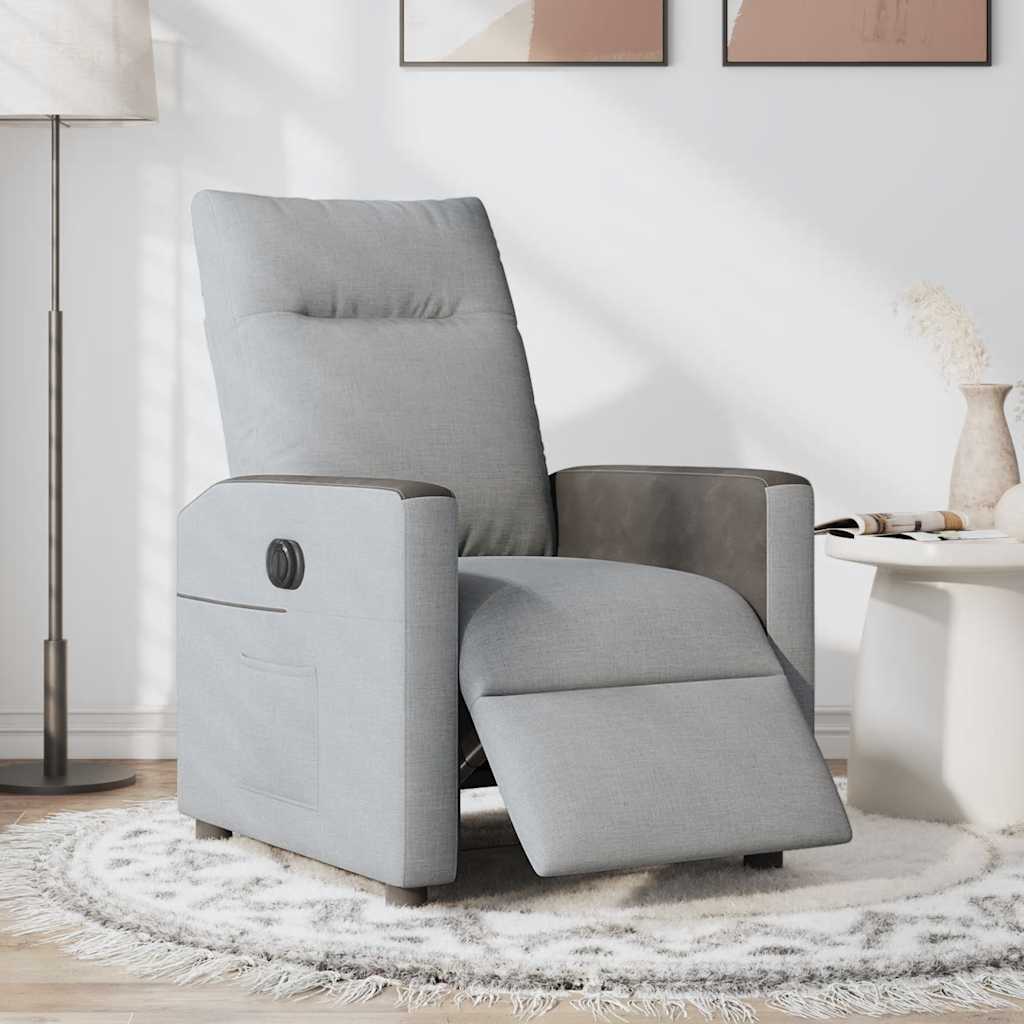 Fauteuil inclinable électrique Gris clair Tissu Fauteuils vidaXL