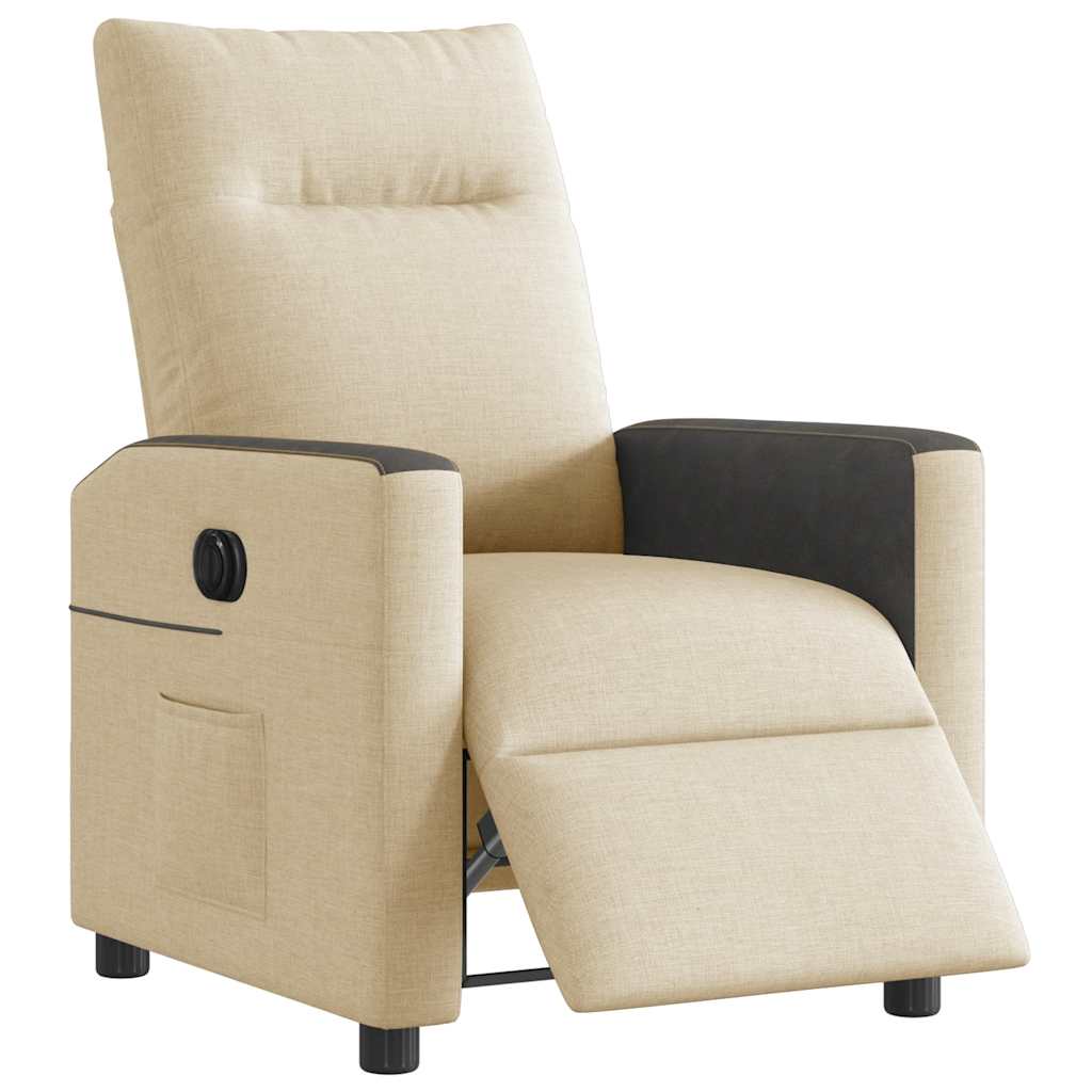 Fauteuil inclinable électrique Crème Tissu Fauteuils vidaXL