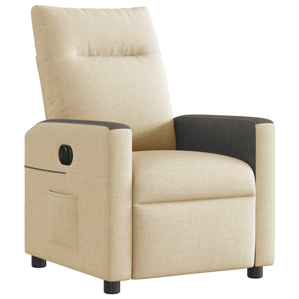 Fauteuil inclinable électrique Crème Tissu Fauteuils vidaXL