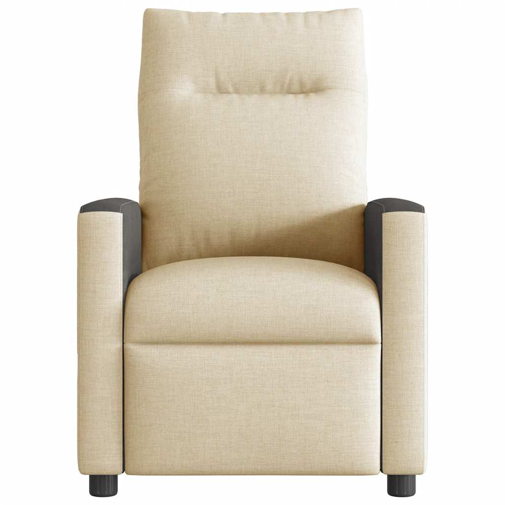 Fauteuil inclinable électrique Crème Tissu Fauteuils vidaXL