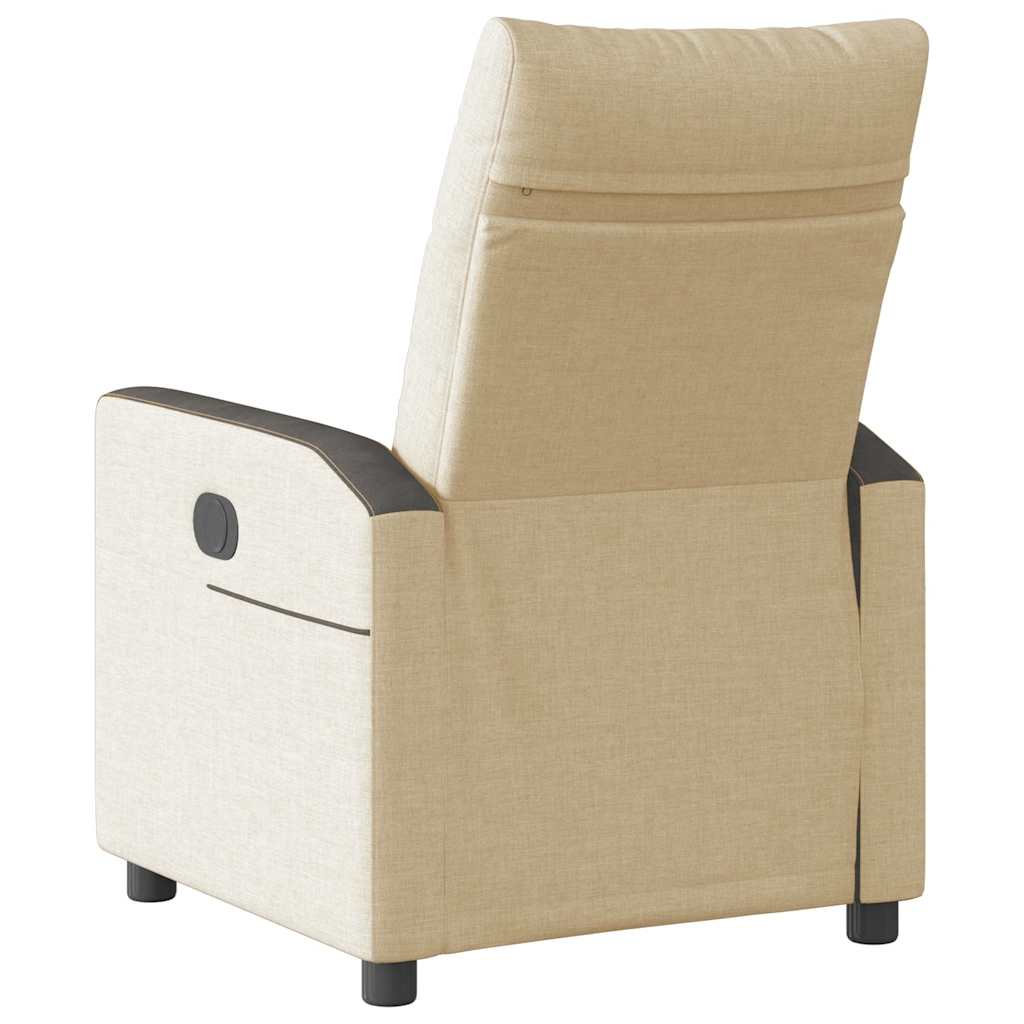 Fauteuil inclinable électrique Crème Tissu Fauteuils vidaXL