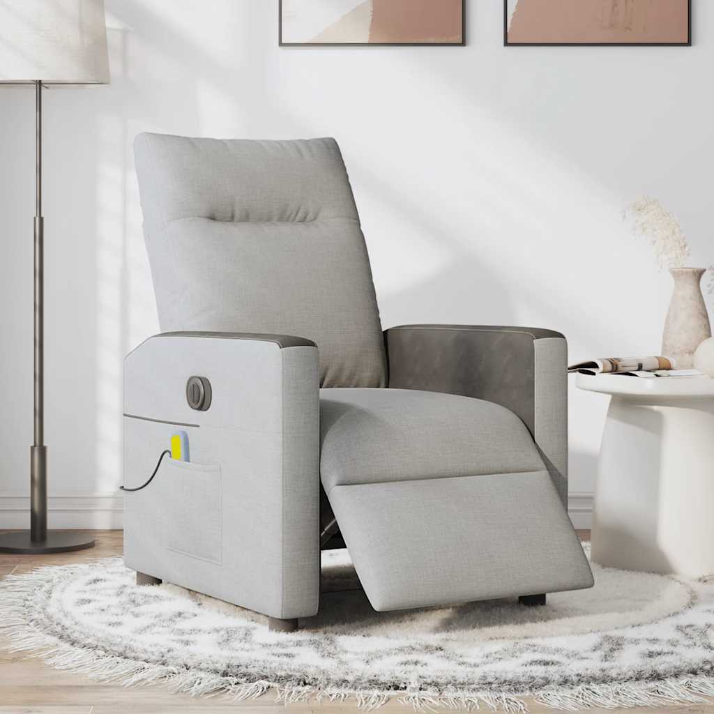 Fauteuil de massage inclinable électrique gris nuage tissu Fauteuils vidaXL