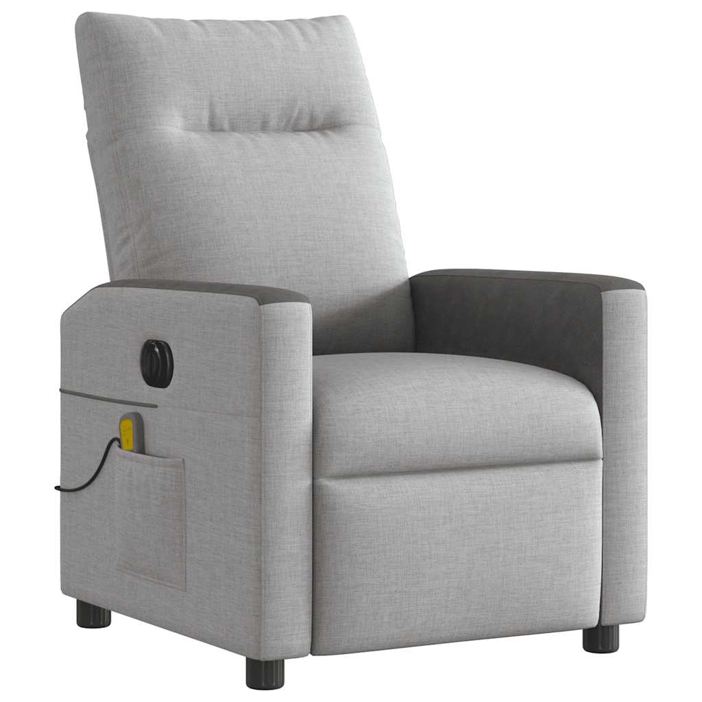 Fauteuil de massage inclinable électrique gris nuage tissu Fauteuils vidaXL