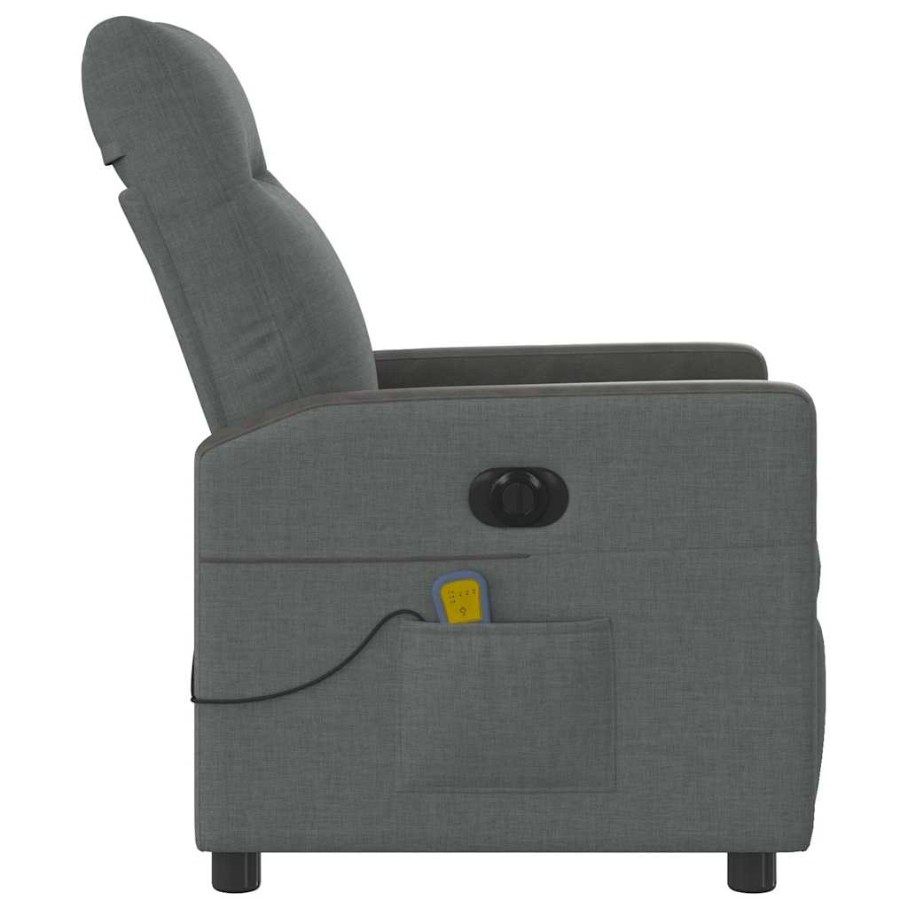 Fauteuil inclinable de massage électrique gris foncé tissu Fauteuils vidaXL