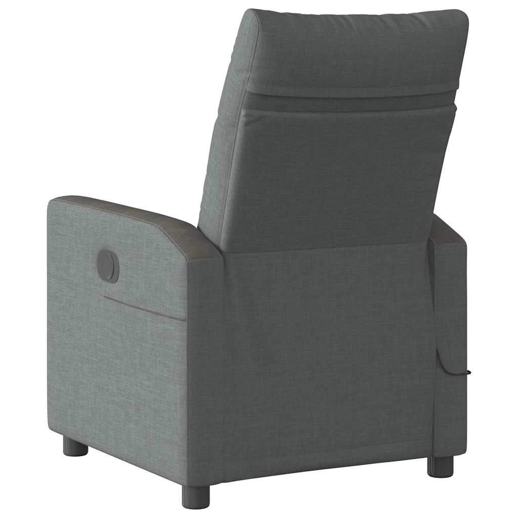 Fauteuil inclinable de massage électrique gris foncé tissu Fauteuils vidaXL